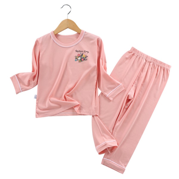 Flickor och pojkar Pyjamas Mysig pyjamas Girls,L(Clear Pink）