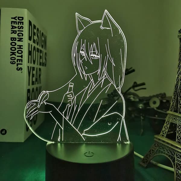 Nyeste Anime 3D Led Lys Kamisama Kiss Tomoe Figur til Seng