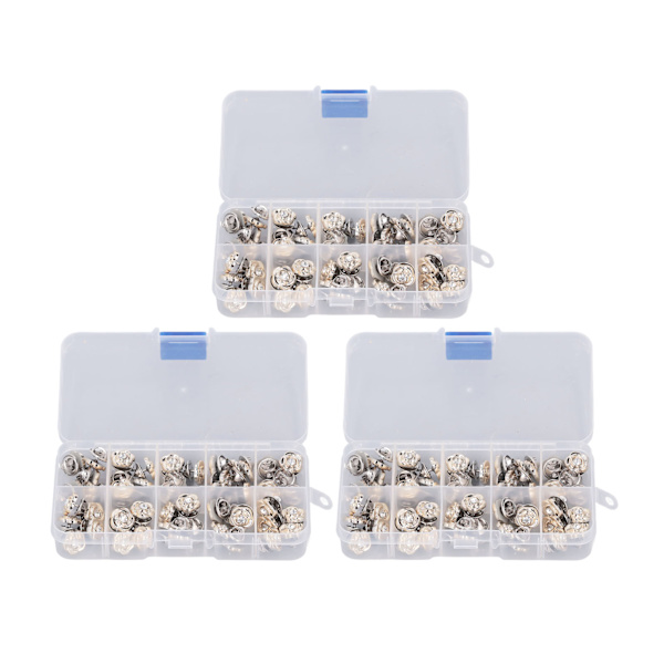 150 stk. elegante knapper i blank metall og plast for enkel DIY, damebrosjer til kjole, genser, bukser, rose