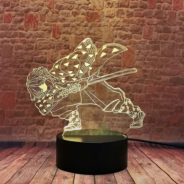 Agatsuma Zenitsu 3D Illusionslampe Demon Slayer LED Anime Neon nattlys