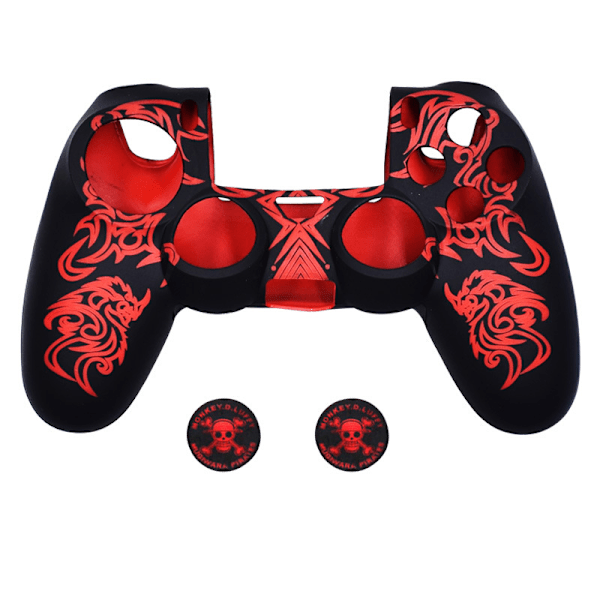 PS4-controller-skins, silikone-controller-cover-skin-beskytter kompatibel /PS4 Slim/PS4 Pro-controller (tommelfingerhættegreb x 2)