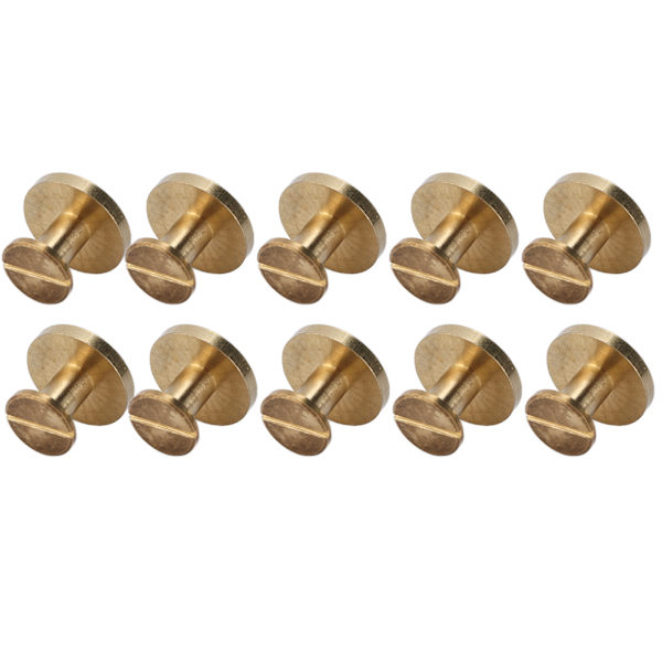 10 sæt bogbindningsskruer Nemt at binde adskille robust DIY Ledger nitter til læderhåndværk Ledger13x18mm
