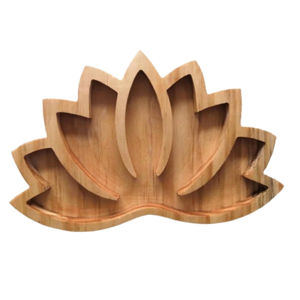 Lotus Shape træopbevaringsbakke til stenkrystaller