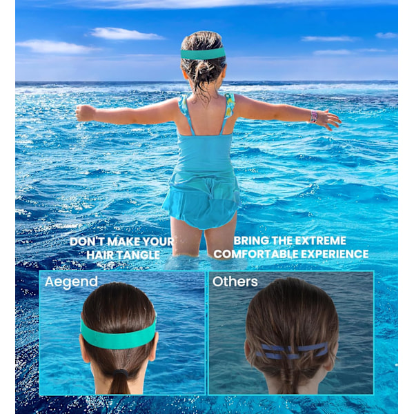 Svømmebriller til børn med næsebeskytter, snorkeldykkermaske til 3-12 år Pack-Blue