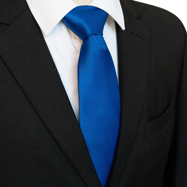 Herreslips i ensfarget, 3,15\" bredde 57\" lengde, jacquardvevd satengpolyester slips, elegant formelt slips for forretningsbryllup konfirmasjon Sapphire blue