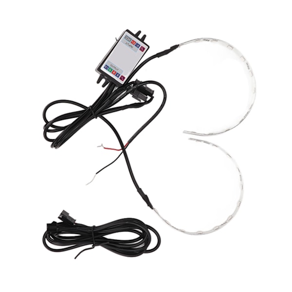 2 st Multi Color RGB LED Demon Eye Bluetooth APP-styrd Halo Ring Strålkastare för Bil