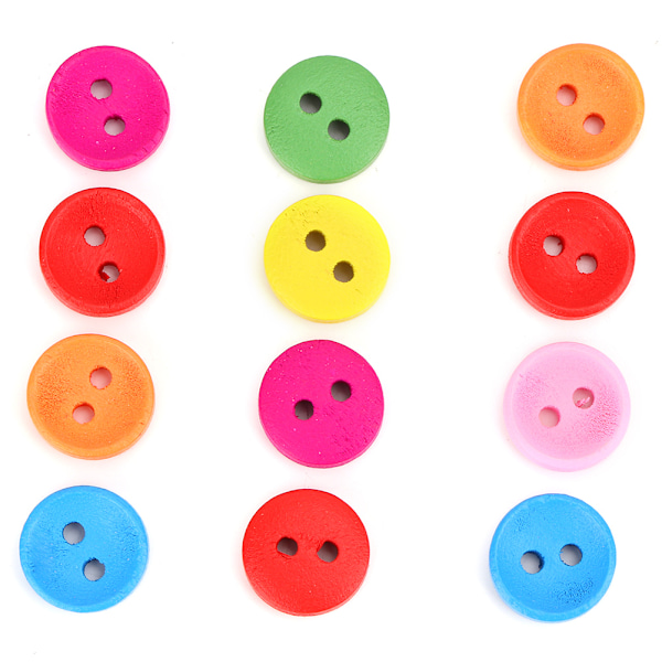 50pcs Cute Round Shape Wooden Buttons for DIY Crafting Sewing Decoration Accessories