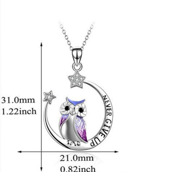 Uggla Halsband Inspirerande Smycken Sterling Silver Never Gi