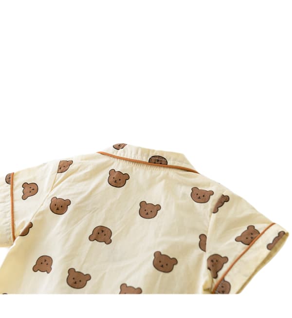 Sommer Pyjamas Sæt Plaid Sød Lille Bjørn Pyjamas Sæt, S