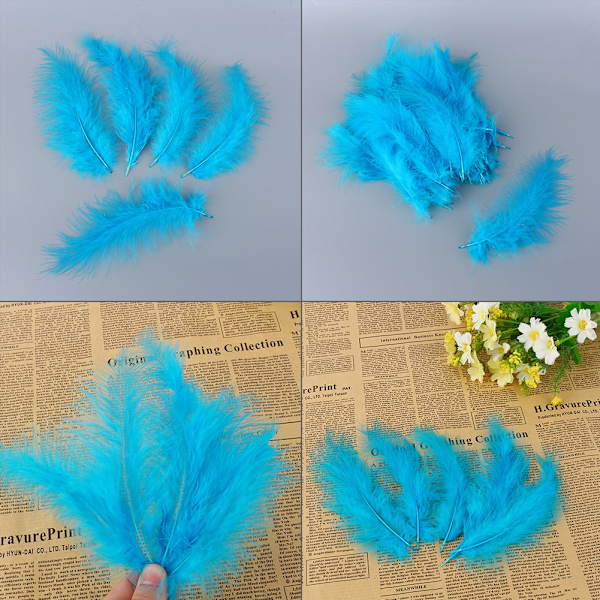 200 stk. Fluffy Marabou Fjer til Kortfremstilling i Valgfrie Farver