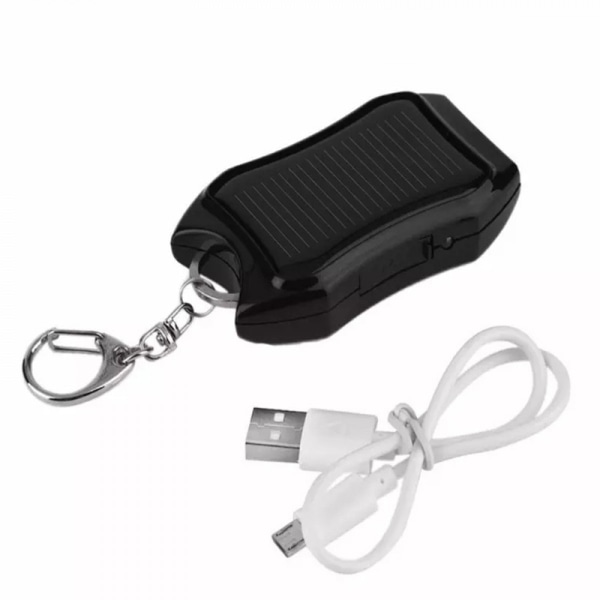 Solcelledrevet Powerbank Mini Nøkkelring Solcelledrevet Mobil Powerbank 1200MAH Nødlader