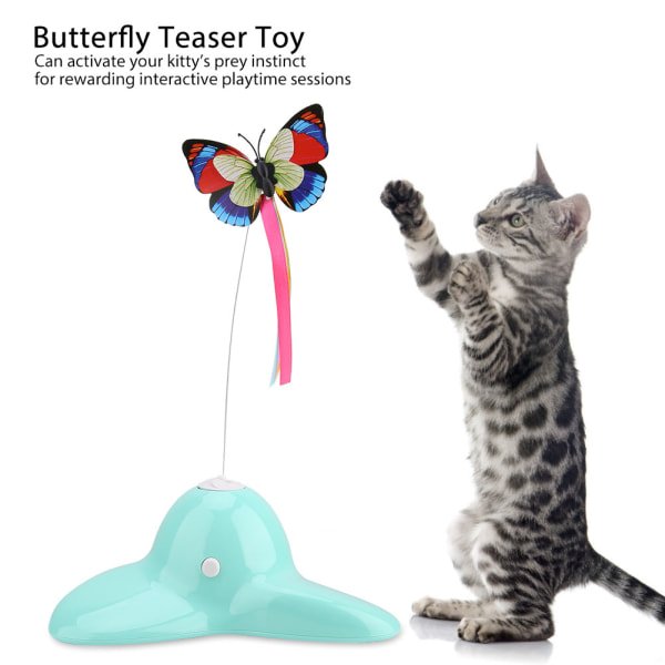 Cat Tease Toy Roterende Lysende Butterfly Roterende Elektrisk 360° Roterende Cat Teaser Toy