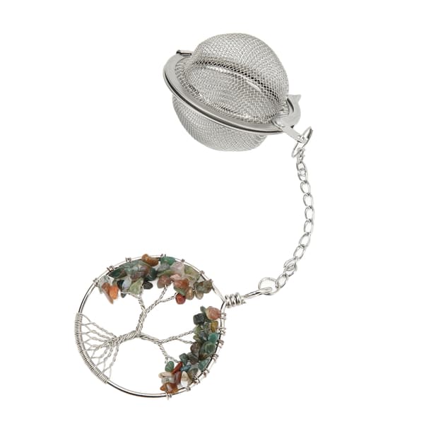 Teinfuser 304 Rustfrit Stål Livets Træ Te Si, Teinfuser Krystal Te Si Indian Agat