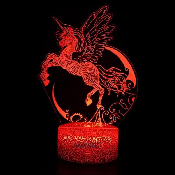 3D Natlampe LED Illusion Skrivebordslampe 7 Farveskift