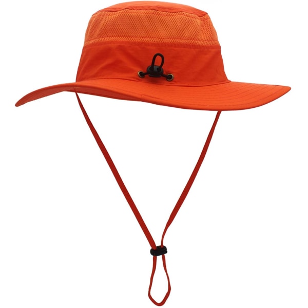 Hatt för män Solhatt UPF 50+ Bred Brätte Bucket Hat Vindtät Fiske Orange