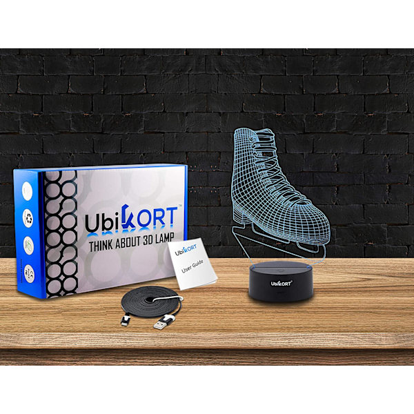 3D-illusion nattlampa för konståkning, perfekt för flickors tonårsrum och födelsedagar
