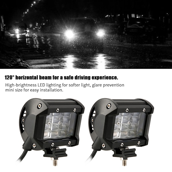 36W Rivit LED -työvalo sumuvalot vedenpitävä kuorma-autolle Jeep ATV UTV SUV veneelle