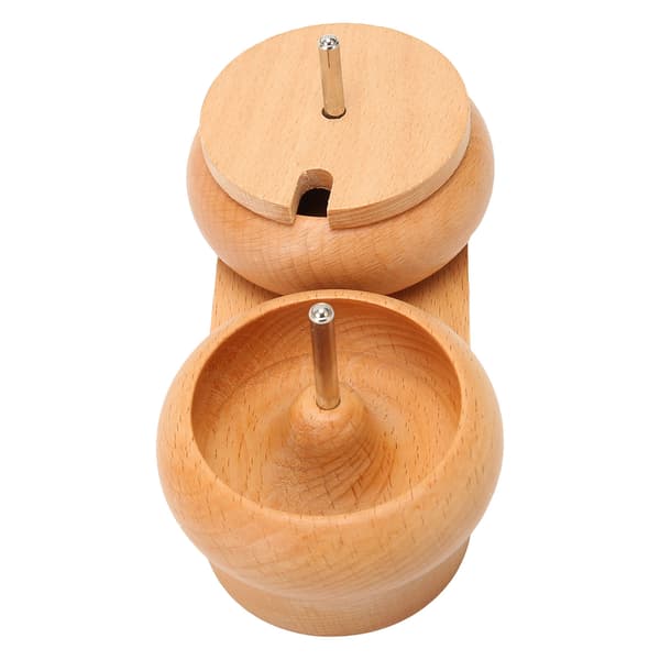 Perle Spinner Skål Poleret Træ Dæksel Metal Aksel Stabil Oval Base Perle Maker til Smykkefremstilling DIY