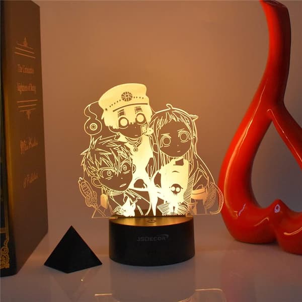LED Illusion 3D Farverig Akryl Lampe Populær Anime Figur A
