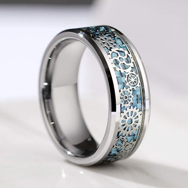 Steampunk-tänder i rostfritt stål ring män kvinnor presenter-11
