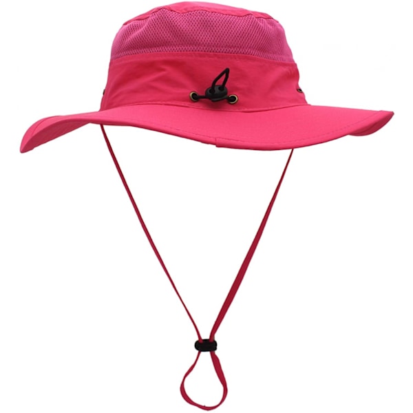 Hatt för män Solhatt UPF 50+ Bred Brätte Bucket Hat Vindtät Fiske Rose Red