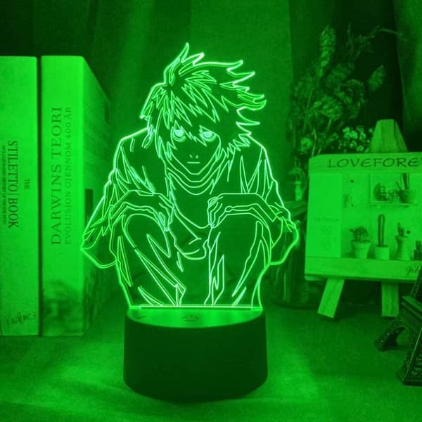 Death Note L Lawliet Figur 3D Nattlampa, Akrylpanel Ab