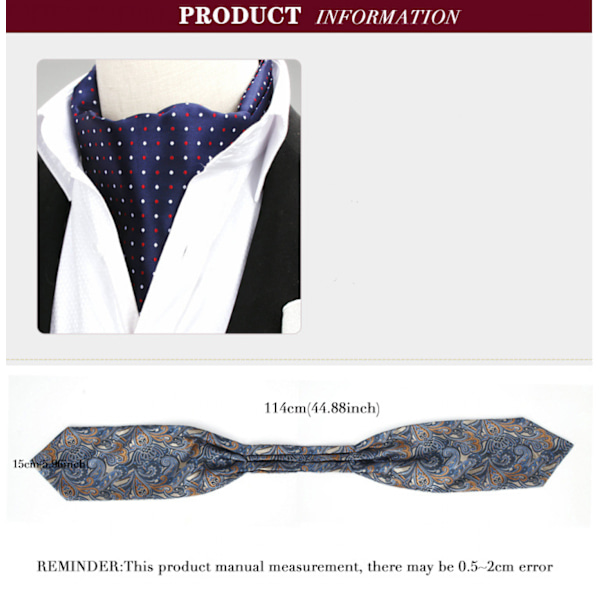 Herr Polka Dot Rutig Silke Cravat Slips Jacquard Vävda Casual F