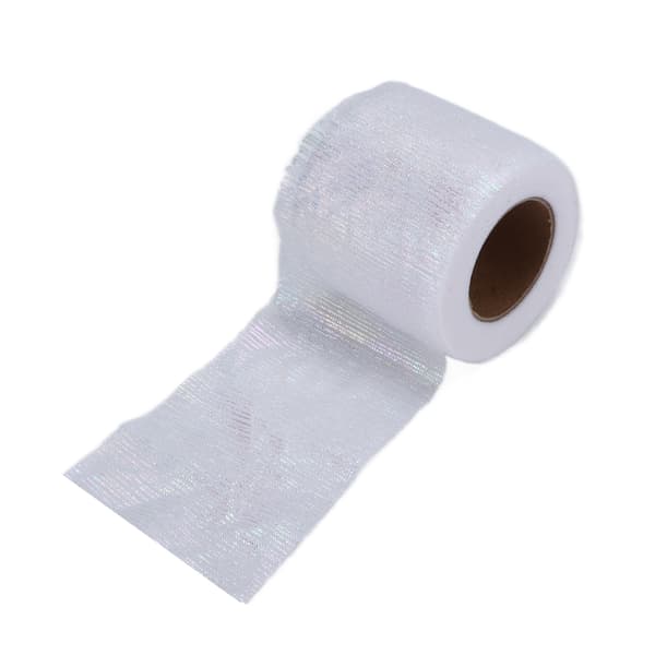 Tulle Rull Symfoni Linje Mesh Rull Manuell DIY Hodeplagg Sløyfe Mesh Stoff Tilbehør Hvit