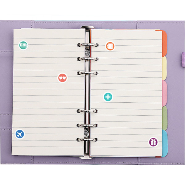 Journal 6 Ring Binder Notebook PU Journal Skrivande anteckningsbok