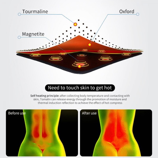 Itseään lämmittävä vyö suojaa vyötärön teräslevymagneettisella vyöllä terveydenhuollon tuotteet, terveys- ja hyvinvointilahjat, musta (XXL)