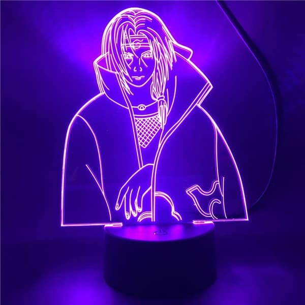 Naruto Kakashi Uchiha Sasuke 3D Illusjon Nattlys Lampe Sm