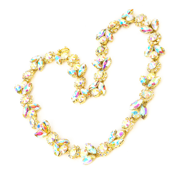 1 Yard Rhinestones Band Kristall Glas Borr Kedja Trim DIY Dekor Kläder Tillbehör (#5)