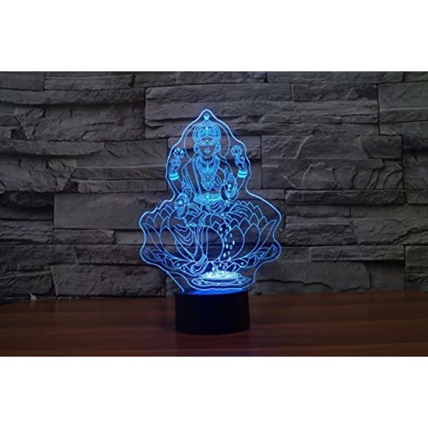 Buddha 3D LED Natlampe med USB Berøringsbordlampe som Dekoration Juleferie Lys Fire Håndfigurer Held Deco Gave