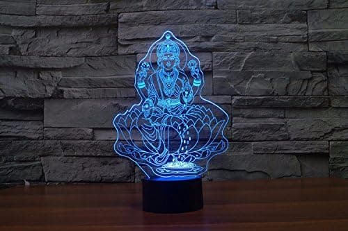 Buddha 3D LED Nattlampe med USB Touch Bordlampe som Dekor