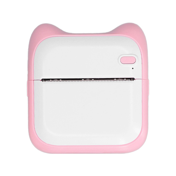 Termisk printer Bluetooth direkte forbindelse USB opladning 203DPI 1000mAh bærbar mini billedprinter med pink printpapir