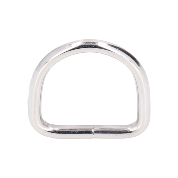 20 stk. metall D-ringer i premiumjern, robuste, slitesterke, blanke, utsøkte, brede bruksområder D-ringer for klær, vesker, sølv 3,8x25x25mm