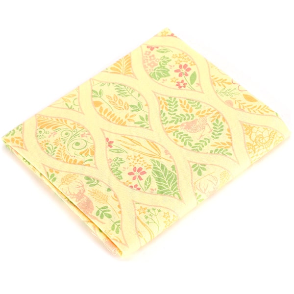 Växtblomma Bomullsduk Blommig Patch Work DIY Handgjorda Material Sytillbehör400312-Stray Path-Gul