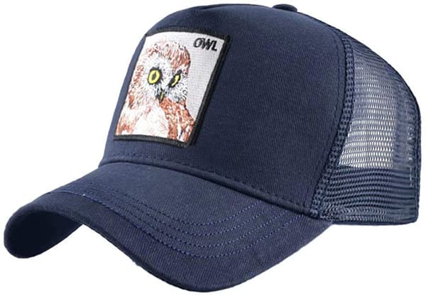 Unisex Animal Mesh Trucker Hat Snapback Broderad Patch Ba J