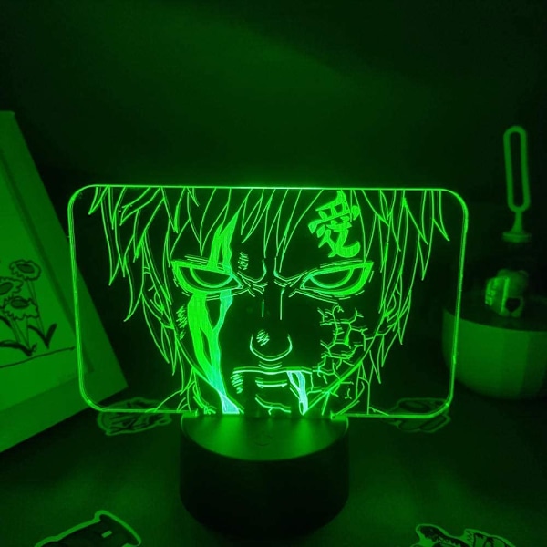 Naruto Kakashi Uchiha Sasuke 3D Illusionslampa Nattlampa Smart Touch, RGB-effekt USB-kabeldriven Kreativ 3D Japansk Animelampa