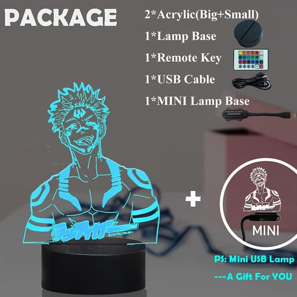 Ryomen Sakuna Børne Natlampe Satoru Gojo 3D LED Lampe A