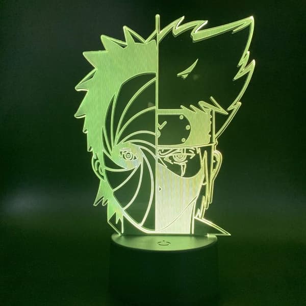 Naruto Kakashi Uchiha Sasuke 3D Illusjon Nattlys Lampe Sm