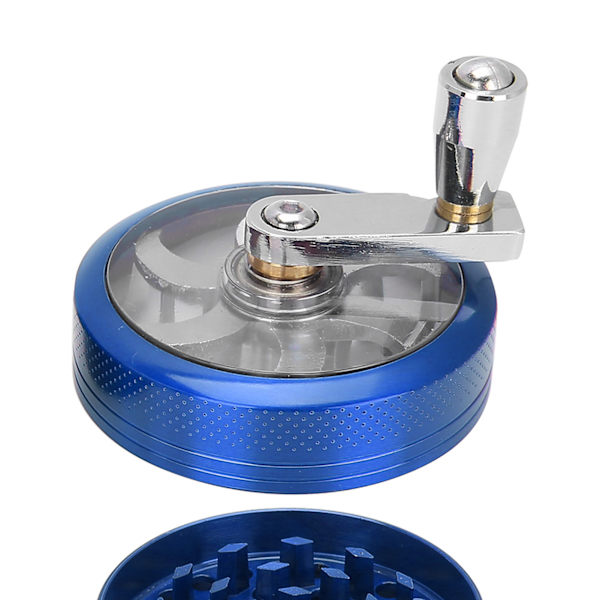 4-lags ryger grinder hånd-rystet zinklegering slibeværktøj 55mm med magnetisk låg Blue