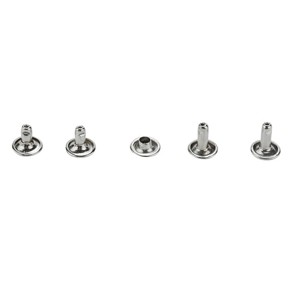 Sliver Round  Double Cap Leather Rivets med 3pcs Fitting Tools Set (9mm x 120sets)