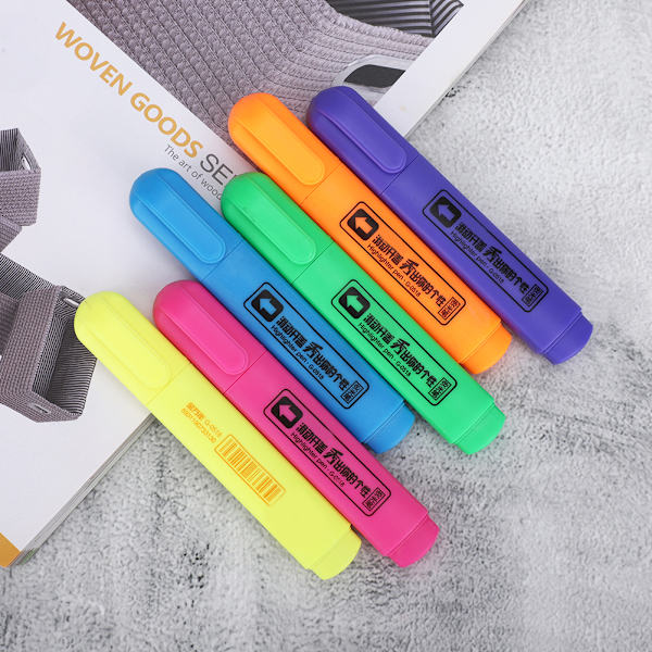 6 farver fluorescerende pen tegneserie markering maleri skoleartikler kunstmaterialer