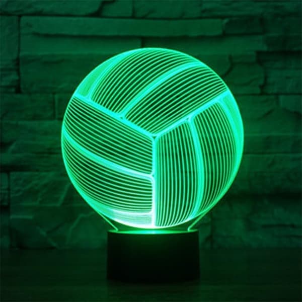 3D Optisk Illusion Volleyball Farverig Lyseffekt Touch