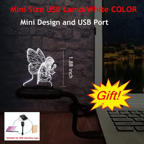 Mixcolor Sommerfugl Fe Pige Vinge Natlampe 3D Version Bu