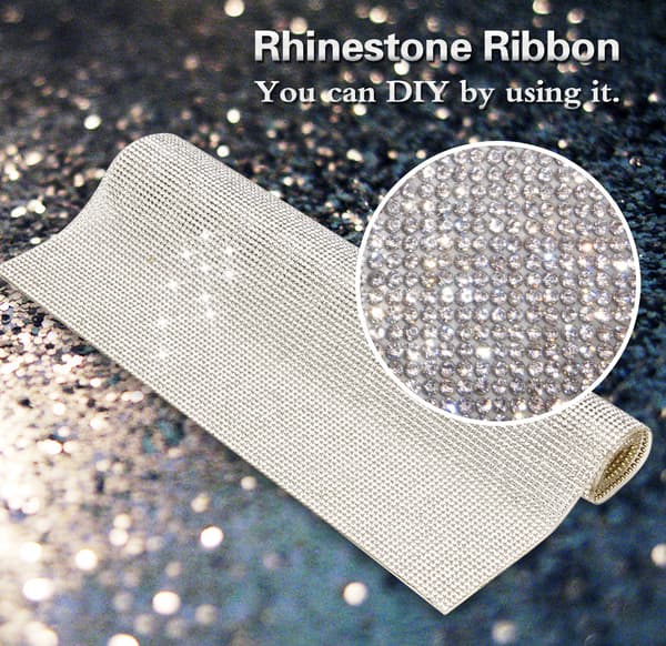 1 stk DIY sølv plast strass bånd diamant mesh nett drill klær dekorasjon tilbehør