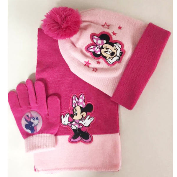 Minnie Mouse Vinterhattset - 3-delat Frysset Vinterhatt, Snöhandskar och Halsduk för Barn, Överraskningsjulklappar och Födelsedagspresenter 4