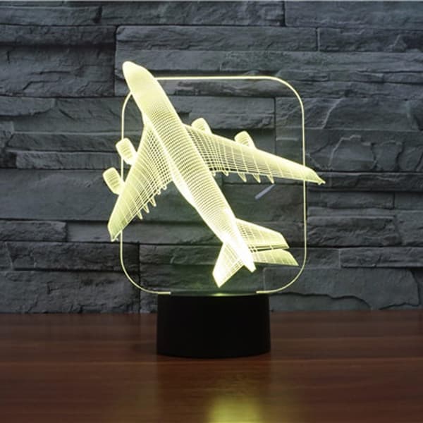 3D Fly Nattlys 7 Fargeendring LED Bordlampe