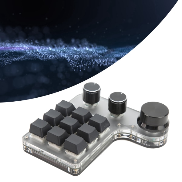 Mini tastatur 9 taster 3 knap RGB multifunktionel DIY genvej programmerbar mekanisk tastatur